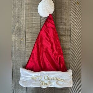 Merry Christmas Baby Red & White Santa Hat